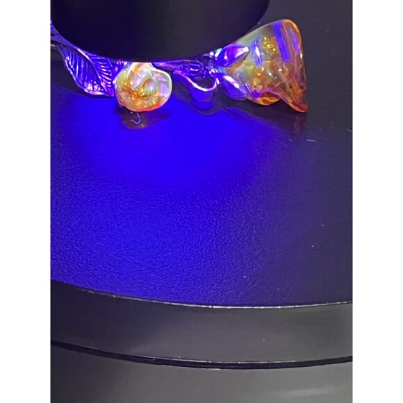 Baltic Cognac Amber Double Rose Brooch 925 Sterling Silver Hand Carved Signed - Picture 4 of 12